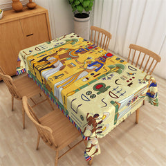 Lofaris Ancient Egyptian Pharaoh Murals Culture Tablecloth