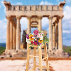 Lofaris Ancient Temple Of Aphaea Ruins Architecture Backdrop