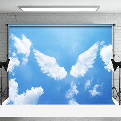 Lofaris Angel Wings Blue Sky White Cloud Funeral Backdrop