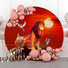 Lofaris Animals And Sun Happy Birthday Round Backdrop Kit