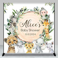 Lofaris Animals Leaves Wood Custom Baby Shower Backdrop