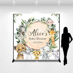 Lofaris Animals Leaves Wood Custom Baby Shower Backdrop