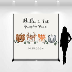 Lofaris Animals Pumpkin Patch Custom 1St Birthday Backdrop