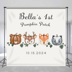 Lofaris Animals Pumpkin Patch Custom 1St Birthday Backdrop