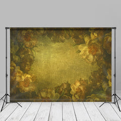 Lofaris Antique Green Floral Fine Art Texture Photo Backdrop