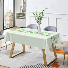 Lofaris Aqua Green Leaves Branch Spring Rectangle Tablecloth