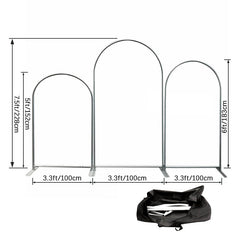 Pure Black Set Of 3 Double Sided Party Arch Backdrop Kit