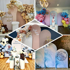 Light Blue Arch Backdrop Set For Birthday Party