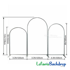 Pure White Set Of 3 Double Sided Party Arch Backdrop Kit