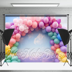 Lofaris Arch Balloon Blue Sky Birthday Cake Smash Backdrop