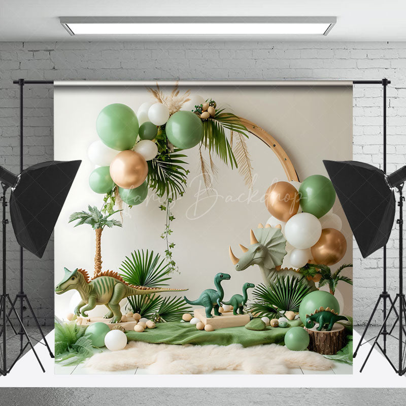 Lofaris Arch Balloon Jungle Dinosaur Safari Photo Backdrop