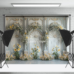 Lofaris Arch Floral White Luxury Retro Wall Wedding Backdrop