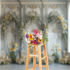 Lofaris Arch Floral White Luxury Retro Wall Wedding Backdrop