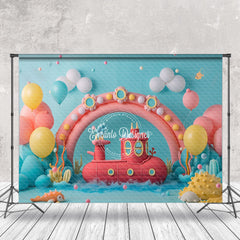 Lofaris Arch Submarine Balloon Birthday Cake Smash Backdrop