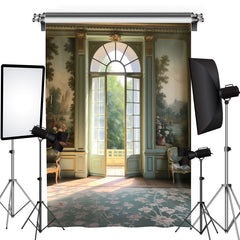 Lofaris Arch Window Door Vintage Green Photoshoot Backdrop