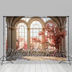 Lofaris Arched Door And Window Cherry Tree Spring Backdrop