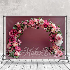 Lofaris Arched Wreath Solid Wall Floral Photography Backdrop