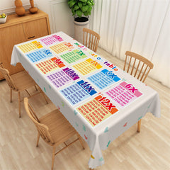 Lofaris Arithmetic Multiplication Table Tablecloth For Kits