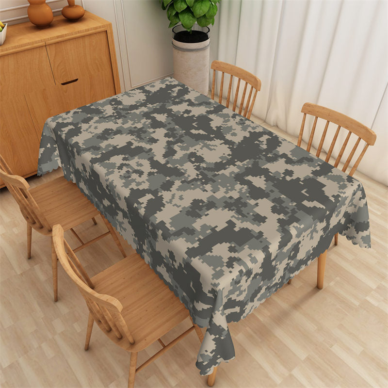 Lofaris Army Green Pixels Pattern Cool Rectangle Tablecloth