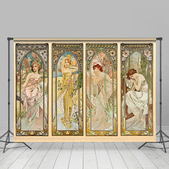 Lofaris Art Nouveau Vinatge Elegant Female Mural Backdrop