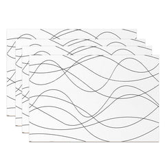 Lofaris Artistic Black White Wavy Lines Set Of 4 Placemats