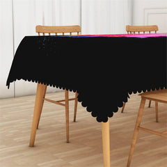 Lofaris Artistic Colorful Smoke Pattern Black Tablecloth