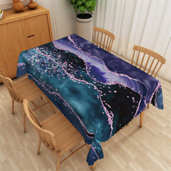 Lofaris Artistic Diamonds Purple Green Abstract Tablecloth