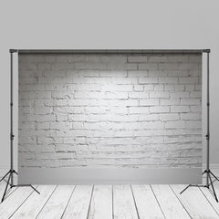 Lofaris Artistic White Brush Brick Wall Photography Backdrop