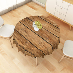 Lofaris Assorted Brown Wooden Pattern Retro Round Tablecloth