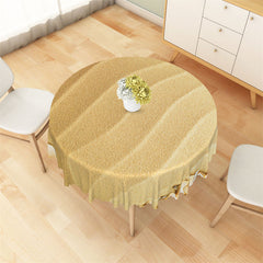 Lofaris Assorted Gold Lines Sand Simple Round Tablecloth