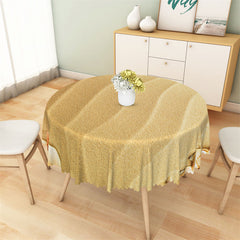 Lofaris Assorted Gold Lines Sand Simple Round Tablecloth