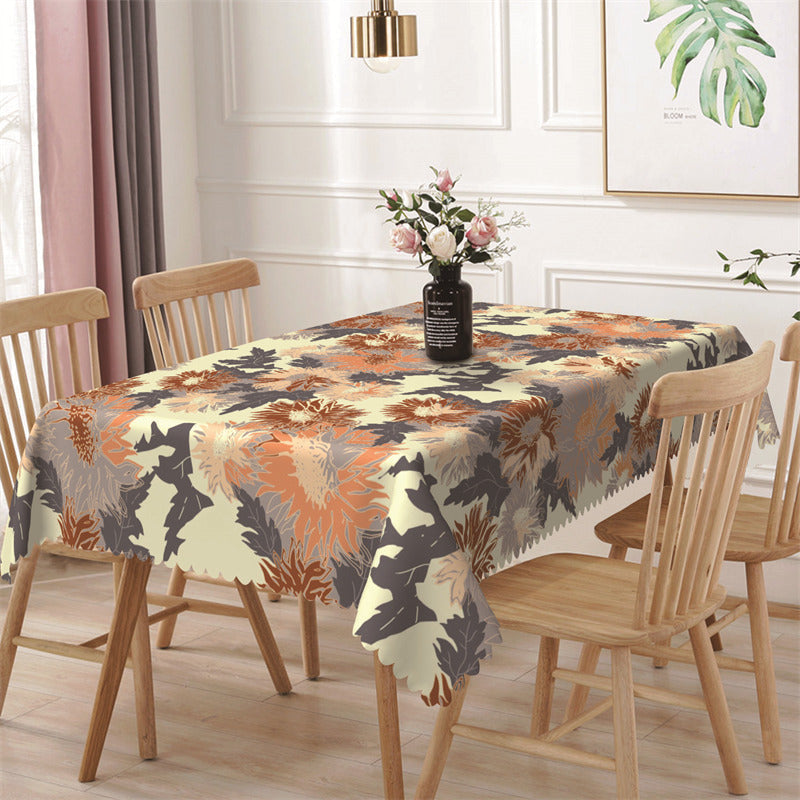 Lofaris Assorted Yellow Chrysanthemum Rectangle Tablecloth