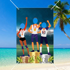 Lofaris Athlete Podium Stadium Photo Face Cutout Backdrop