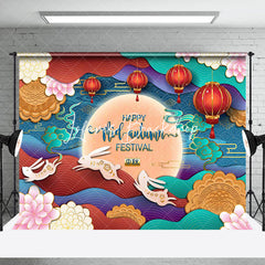 Lofaris Auspicious Cloud Rabbit Mid Autumn Festival Backdrop