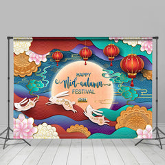 Lofaris Auspicious Cloud Rabbit Mid Autumn Festival Backdrop