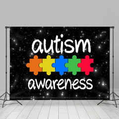 Lofaris Autism Awareness Puzzle Black Starry Sky Backdrop