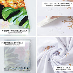 Lofaris Autumn Branch And Brids Elegant White Tablecloth