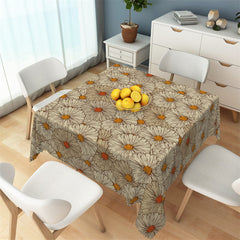 Lofaris Autumn Brown Chrysanthemum Step And Repeat Tablecloth