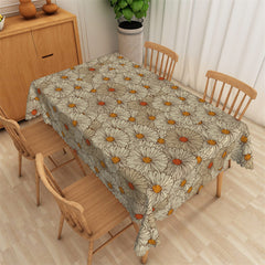 Lofaris Autumn Brown Chrysanthemum Step And Repeat Tablecloth