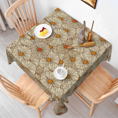 Lofaris Autumn Brown Chrysanthemum Step And Repeat Tablecloth