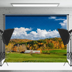 Lofaris Autumn Colorful Woods Under Blue Sky Photo Backdrop