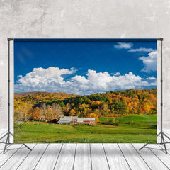 Lofaris Autumn Colorful Woods Under Blue Sky Photo Backdrop