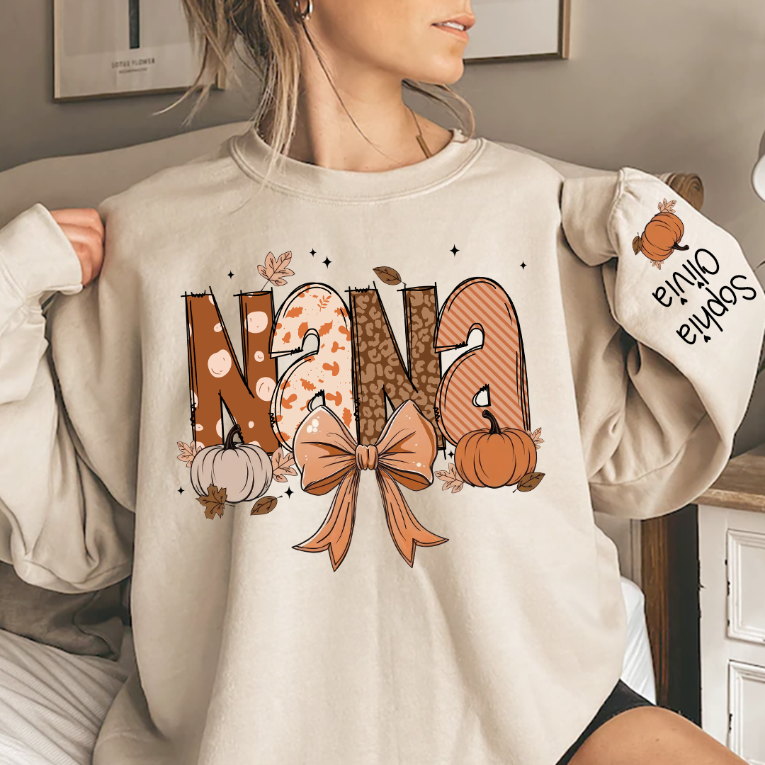 Lofaris Autumn Coquette Pumpkin Bow Tie Custom Sweatshirt