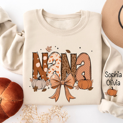 Lofaris Autumn Coquette Pumpkin Bow Tie Custom Sweatshirt