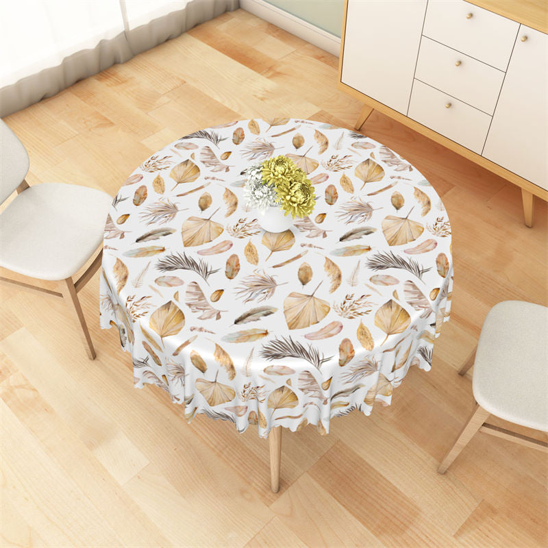 Lofaris Autumn Fallen Leaves Patterns Posh Round Tablecloth