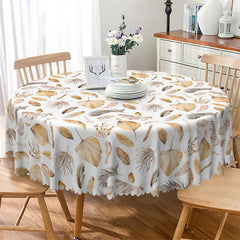 Lofaris Autumn Fallen Leaves Patterns Posh Round Tablecloth