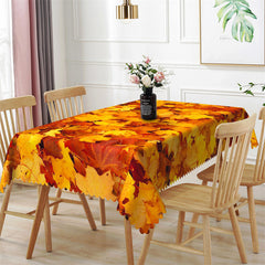 Lofaris Autumn Fallen Maple Leaf Orange Rectangle Tablecloth