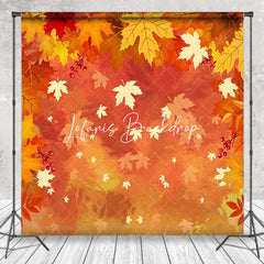 Lofaris Autumn Falling Maple Leaf Thanksgiving Day Backdrop