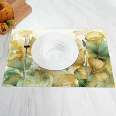 Lofaris Autumn Ginkgo Biloba Set Of 4 Placemats For Dining