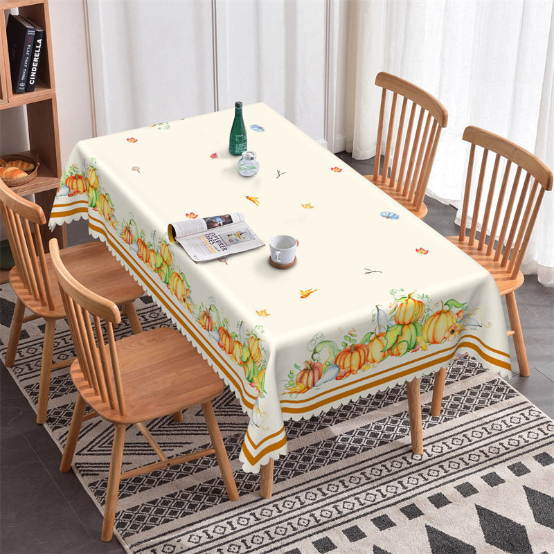 Lofaris Autumn Harvest Beige Rectangle Tablecloth For Decor